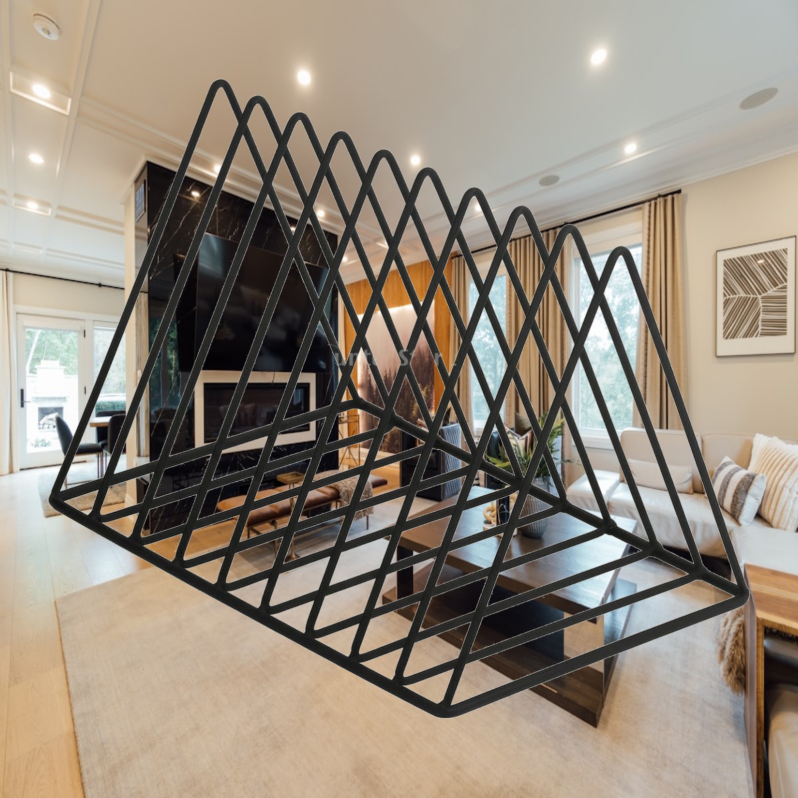 Magazine Holder Rack - Iron Wire Desktop Organizer Stable Triangular